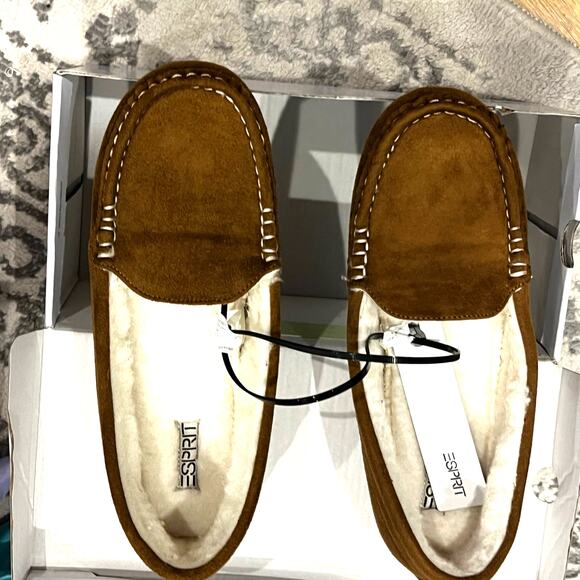 Esprit Women's Chestnut Faux Suede Emma Comfort Flat Slip On Shoes Size 8.5M NWT - Picture 3 of 7